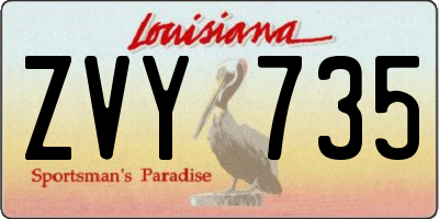 LA license plate ZVY735