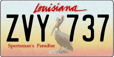 LA license plate ZVY737