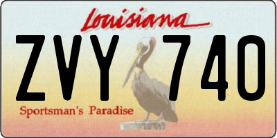 LA license plate ZVY740
