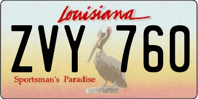 LA license plate ZVY760