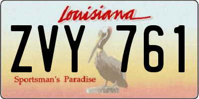 LA license plate ZVY761