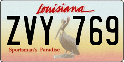 LA license plate ZVY769