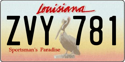 LA license plate ZVY781