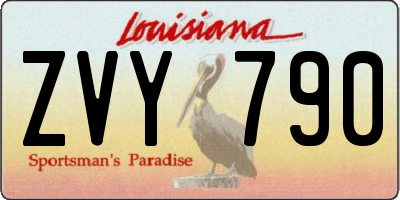 LA license plate ZVY790