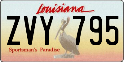 LA license plate ZVY795