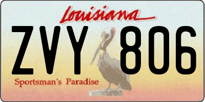 LA license plate ZVY806