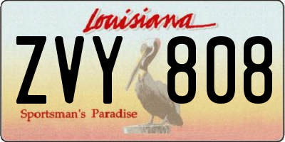 LA license plate ZVY808