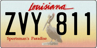 LA license plate ZVY811