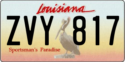 LA license plate ZVY817