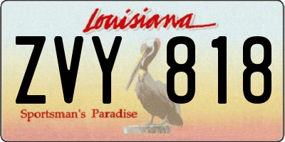 LA license plate ZVY818