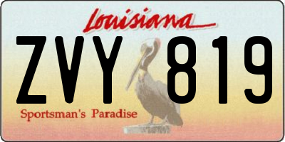 LA license plate ZVY819