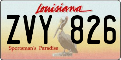 LA license plate ZVY826