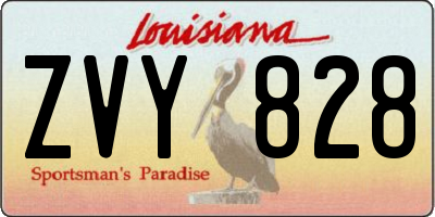LA license plate ZVY828