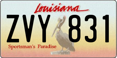 LA license plate ZVY831