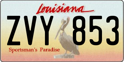 LA license plate ZVY853