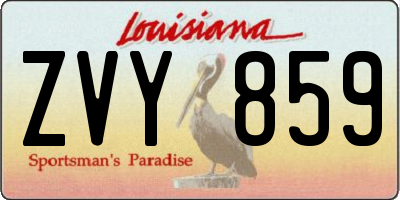 LA license plate ZVY859