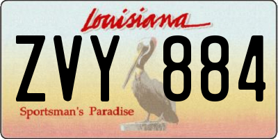 LA license plate ZVY884