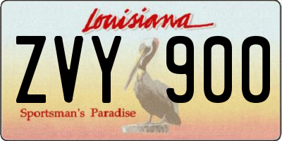 LA license plate ZVY900