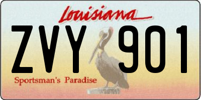 LA license plate ZVY901