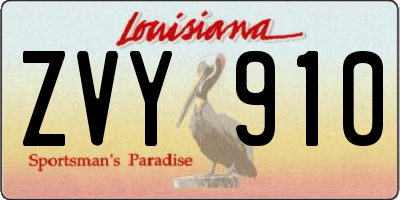 LA license plate ZVY910