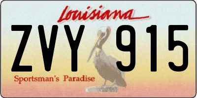 LA license plate ZVY915