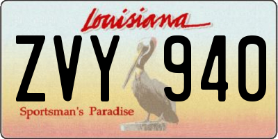 LA license plate ZVY940