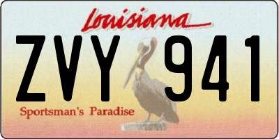 LA license plate ZVY941