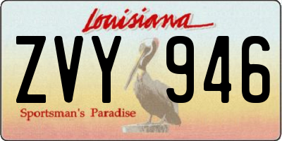 LA license plate ZVY946