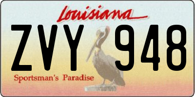LA license plate ZVY948