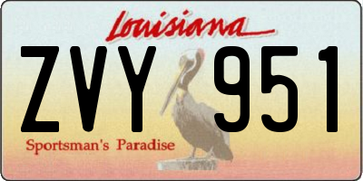 LA license plate ZVY951