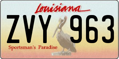 LA license plate ZVY963