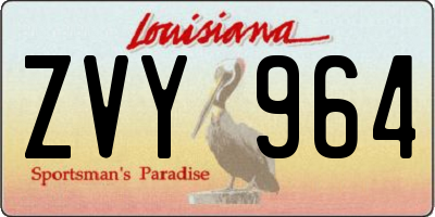 LA license plate ZVY964