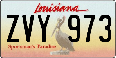 LA license plate ZVY973