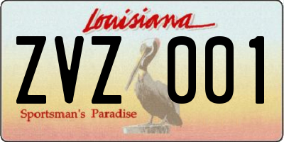 LA license plate ZVZ001