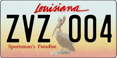 LA license plate ZVZ004