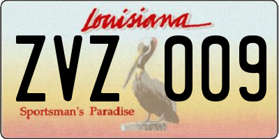 LA license plate ZVZ009