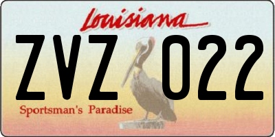 LA license plate ZVZ022