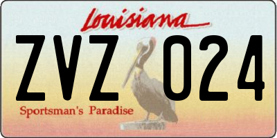LA license plate ZVZ024