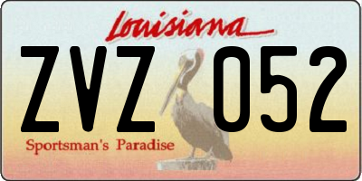 LA license plate ZVZ052