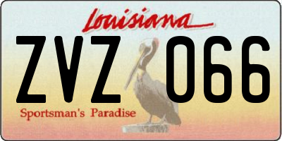 LA license plate ZVZ066