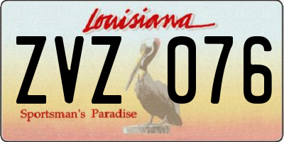 LA license plate ZVZ076