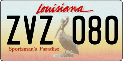 LA license plate ZVZ080