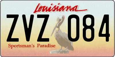 LA license plate ZVZ084