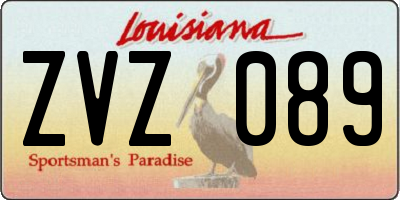LA license plate ZVZ089