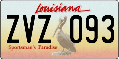 LA license plate ZVZ093