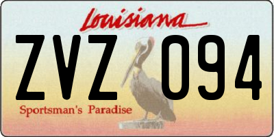 LA license plate ZVZ094