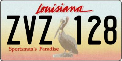 LA license plate ZVZ128