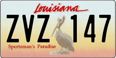 LA license plate ZVZ147