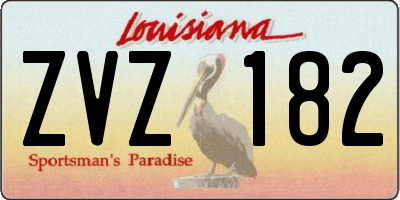 LA license plate ZVZ182