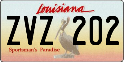 LA license plate ZVZ202